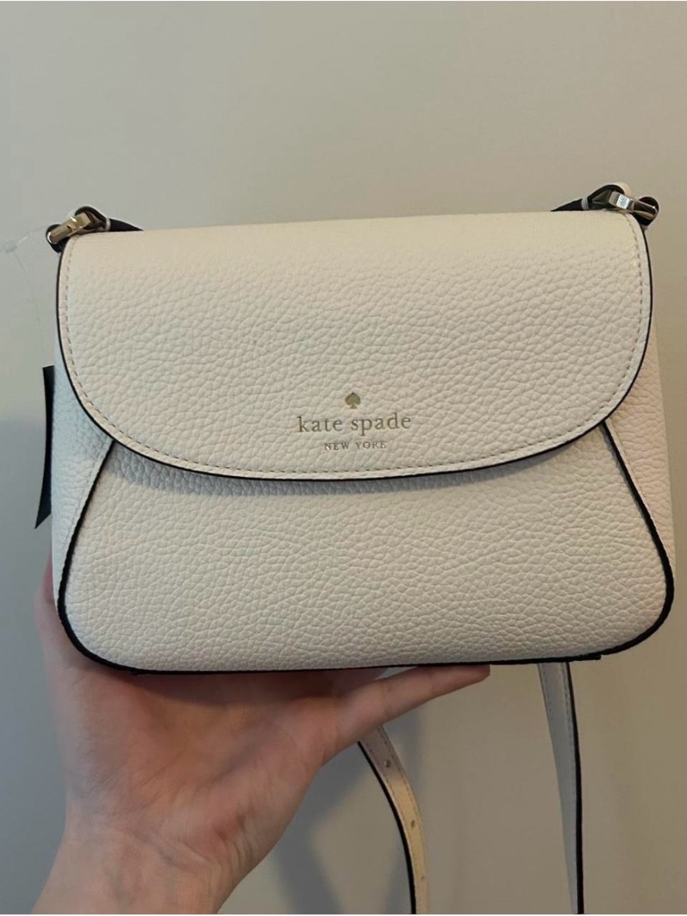 NWT Kate Spade White Purse Pebbled Leather Small